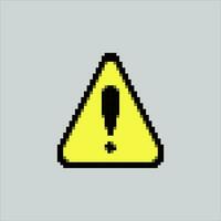 Pixel Kunst Illustration Warnung unterzeichnen. pixelig Warnung unterzeichnen. Warnung Zeichen der Verkehr Symbol pixelig zum das Pixel Kunst Spiel und Symbol zum Webseite und Video Spiel. alt Schule retro. vektor