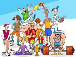 sportdiscipliner och tecknade människor vektor