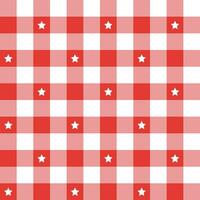 rot Plaid Muster mit Star Hintergrund. Plaid Muster Hintergrund. Plaid Hintergrund. nahtlos Muster. zum Hintergrund, Dekoration, Geschenk Verpackung, Gingham Tischdecke, Decke, Schottenstoff. vektor