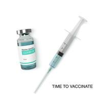 glas vaccin flaska med spruta. vaccination medicin global program vård handla om hälsa. vektor illustration isolerat på vit bakgrund