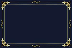 golden Jahrgang Rand elegant Hintergrund, Marine Blau vektor