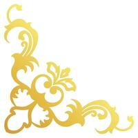 Gold Jahrgang Barock Ecke Ornament retro Muster Antiquität Stil Akanthus. dekorativ Design Element Filigran Kalligraphie. Sie können verwenden zum Hochzeit Dekoration von Gruß Karte und Laser- Schneiden. vektor