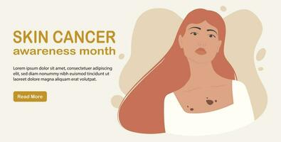 Haut Krebs und Melanom Bewusstsein Monat Frau Screening vektor
