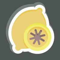 klistermärke citron. relaterad till frukt och vegetabiliska symbol. enkel design redigerbar. enkel illustration vektor