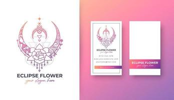 eclipse flower -logotypdesign vektor