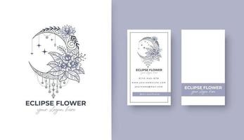 eclipse flower -logotypdesign vektor