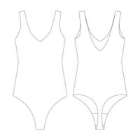 Vorlage stürzen Bodysuit Vektor Illustration eben Design Gliederung Kleidung Sammlung