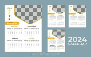 klassisch monatlich Kalender zum 2023. Kalender im das Stil von minimalistisch Platz Form. das Woche beginnt auf Sonntag. vektor