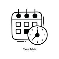 Zeit Tabelle Gekritzel Symbol Design Illustration. Schule und Studie Symbol auf Weiß Hintergrund eps 10 Datei vektor