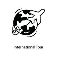 internationell Turné klotter ikon design illustration. resa symbol på vit bakgrund eps 10 fil vektor