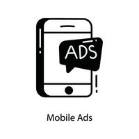 Handy, Mobiltelefon Anzeigen Gekritzel Symbol Design Illustration. Marketing Symbol auf Weiß Hintergrund eps 10 Datei vektor