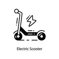 elektrisch Roller Gekritzel Symbol Design Illustration. Reise Symbol auf Weiß Hintergrund eps 10 Datei vektor