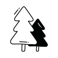 Weihnachten Baum Gekritzel Symbol Design Illustration. Ökologie Symbol auf Weiß Hintergrund eps 10 Datei vektor