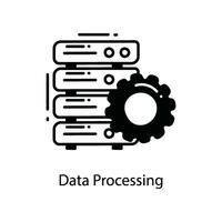 data bearbetning klotter ikon design illustration. nätverkande symbol på vit bakgrund eps 10 fil vektor