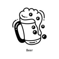 Bier Gekritzel Symbol Design Illustration. Essen und Getränke Symbol auf Weiß Hintergrund eps 10 Datei vektor