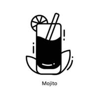 Mojito Gekritzel Symbol Design Illustration. Essen und Getränke Symbol auf Weiß Hintergrund eps 10 Datei vektor