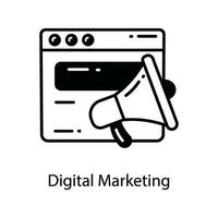 Digital Marketing Gekritzel Symbol Design Illustration. Marketing Symbol auf Weiß Hintergrund eps 10 Datei vektor