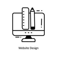 Webseite Design Gekritzel Symbol Design Illustration. Anfang Symbol auf Weiß Hintergrund eps 10 Datei vektor