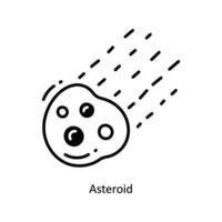 asteroid klotter ikon design illustration. Plats symbol på vit bakgrund eps 10 fil vektor