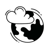 global moln klotter ikon design illustration. vetenskap och teknologi symbol på vit bakgrund eps 10 fil vektor