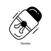 tamales klotter ikon design illustration. mat och drycker symbol på vit bakgrund eps 10 fil vektor