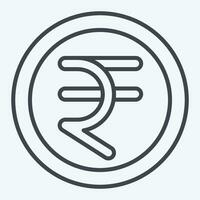 ikon rupee. relaterad till Indien symbol. linje stil. enkel design redigerbar. enkel illustration vektor