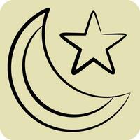 Symbol Muslim. verbunden zu Indien Symbol. Hand gezeichnet Stil. einfach Design editierbar. einfach Illustration vektor