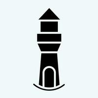 Symbol Leuchtturm. verbunden zu Symbol Gebäude Symbol. Glyphe Stil. einfach Design editierbar. einfach Illustration vektor