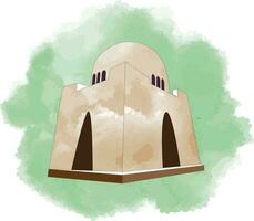 mizar e Pfund Mausoleum von Muhammad ali jinnah Karachi sindh Pakistan Vektor Illustration Design