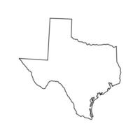 Texas - - uns Zustand. Kontur Linie im schwarz Farbe. Vektor Illustration. eps 10