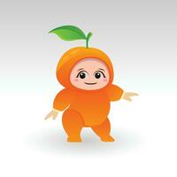 Vektor Orange Obst kawaii Karikatur Charakter Vektor komisch Orange Obst kawaii Illustration