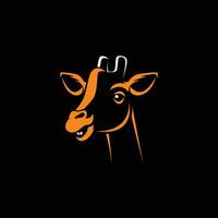 Giraffe Kopf Silhouette Vektor Design mit Jahrgang Design Stil, Vektor, minimalistisch, Hörner, Tätowierung, Logo, heiter, draussen, Fett gedruckt