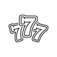 tur- sjuor kombination, 777 kasino element ikon vektor