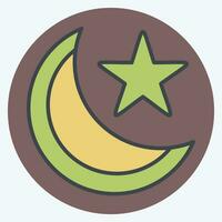 Symbol Muslim. verbunden zu Indien Symbol. Farbe Kamerad Stil. einfach Design editierbar. einfach Illustration vektor