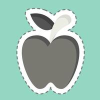 Aufkleber Linie Schnitt Apfel. verbunden zu Obst und Gemüse Symbol. einfach Design editierbar. einfach Illustration vektor