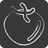 ikon tomat. relaterad till frukt och vegetabiliska symbol. krita stil. enkel design redigerbar. enkel illustration vektor