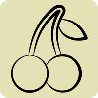 Symbol Kirsche. verbunden zu Obst und Gemüse Symbol. Hand gezeichnet Stil. einfach Design editierbar. einfach Illustration vektor