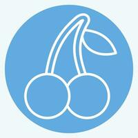 Symbol Kirsche. verbunden zu Obst und Gemüse Symbol. Blau Augen Stil. einfach Design editierbar. einfach Illustration vektor