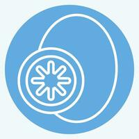 Symbol Kiwi Frucht. verbunden zu Obst und Gemüse Symbol. Blau Augen Stil. einfach Design editierbar. einfach Illustration vektor