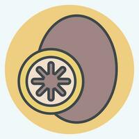 Symbol Kiwi Frucht. verbunden zu Obst und Gemüse Farbe Kamerad Stil. einfach Design editierbar. einfach Illustration vektor