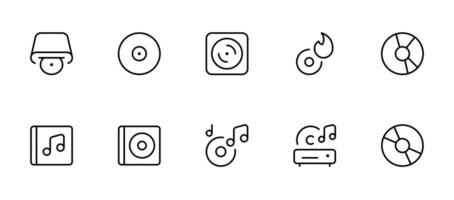 CD oder DVD einstellen Symbol. Rabatt Symbol, Vektor Illustration. editierbar Schlaganfall. und geeignet zum Netz Buchseite, Handy, Mobiltelefon Anwendung, ui, ux Design.