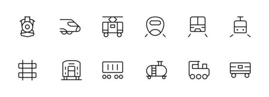 Schiene Transport Symbol. Vektor Illustration. linear editierbar Schlaganfall. Linie, solide, eben Linie, dünn Stil und geeignet zum Netz Buchseite, Handy, Mobiltelefon Anwendung, ui, ux Design.