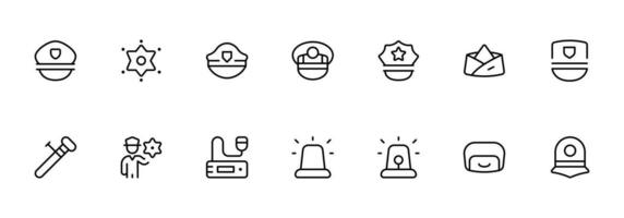 Polizei Symbol. Vektor Illustration. linear editierbar Schlaganfall. Linie, solide, eben Linie, dünn Stil und geeignet zum Netz Buchseite, Handy, Mobiltelefon Anwendung, ui, ux Design.