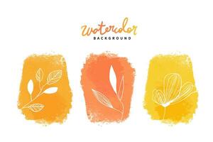 abstrakt Kunst botanisch Hintergrund Vektor. Aquarell Farbe Schlaganfall Hintergrund Vektor Illustration