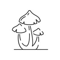 Wald Pilz Vektor Linie Symbol. Gliederung Wald Pilz Vektor Symbol zum Netz Design isoliert auf Weiß Hintergrund.