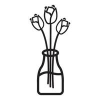Blume Vase Symbol Logo Vektor Design Vorlage Illustration