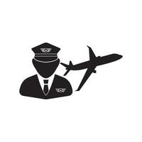 pilot ikon logotyp vektor design mall illustration