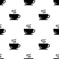 Tasse von Kaffee nahtlos Muster auf Weiß Hintergrund. vektor