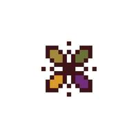 ein Pixel Stil Logo mit ein Blume im das Center vektor