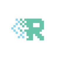 en pixelated logotyp med de brev r vektor